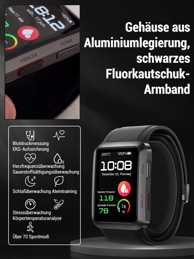 Gesundheitsüberwachung wasserdichte Armbanduhr