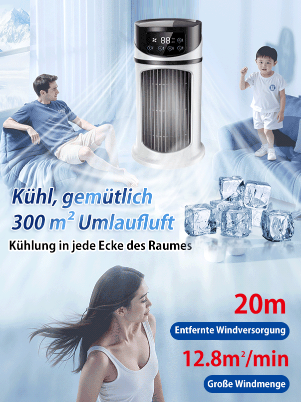 [50% Rabatt] Premium 3-in-1 Luftkühler - Eiskalter Wind ohne Installation, Mobile Klimaanlage Alternative