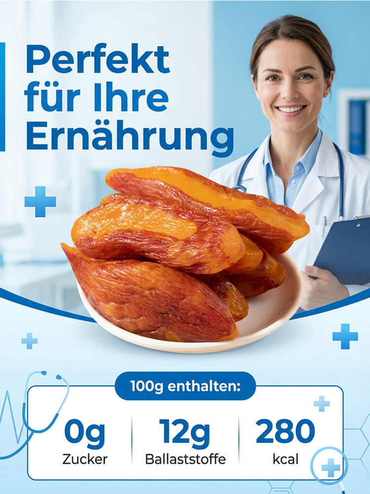 【Frisch gedämpft und gebacken】Zuckerfreie gedämpfte Süßkartoffelstreifen
