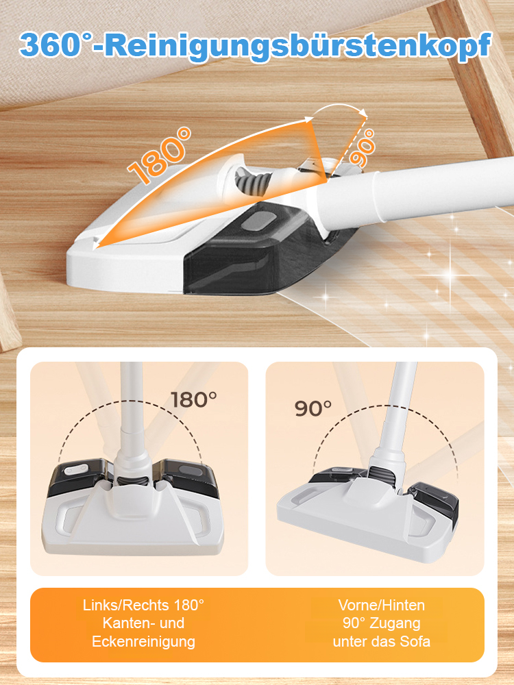 【Sturmstarke Saugleistung】Kabelloser 5-in-1 Handstaubsauger