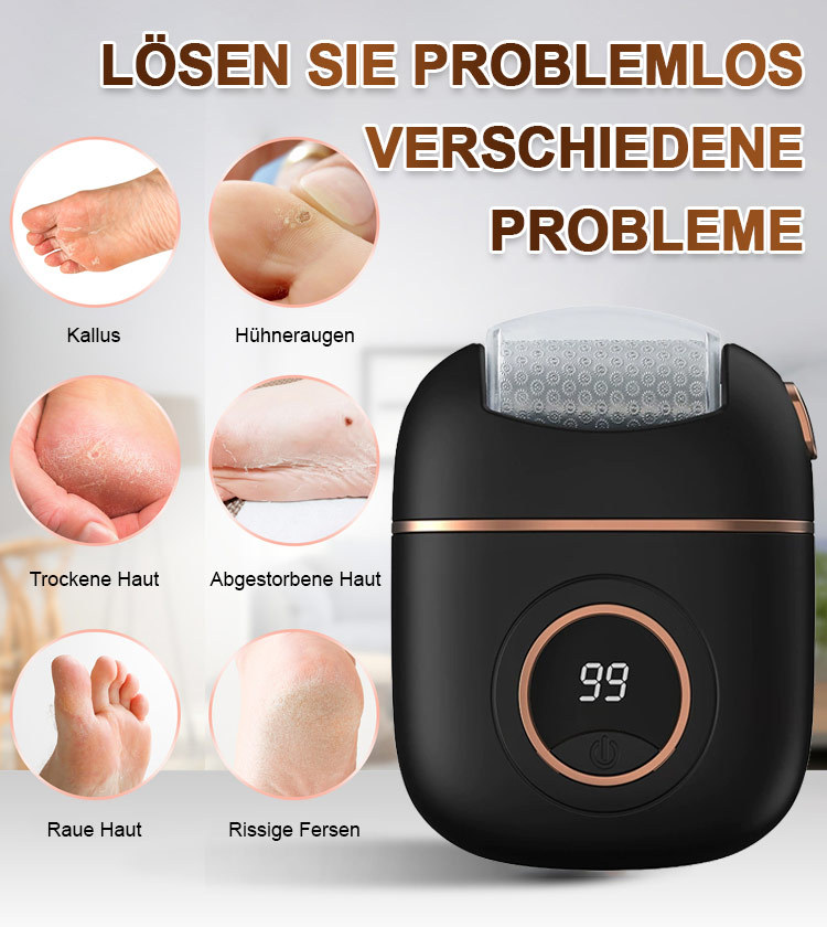 Elektrischer Fußfeilenentferner mit digitaler Anzeige für sofortige Entfernung von abgestorbener Hau