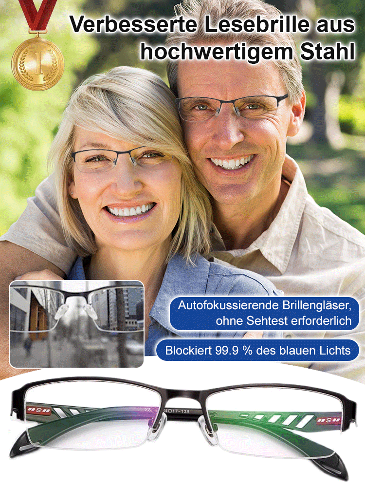 Kristall-Autofokus-Anti-Blaulicht-Photochromatische Lesebrille