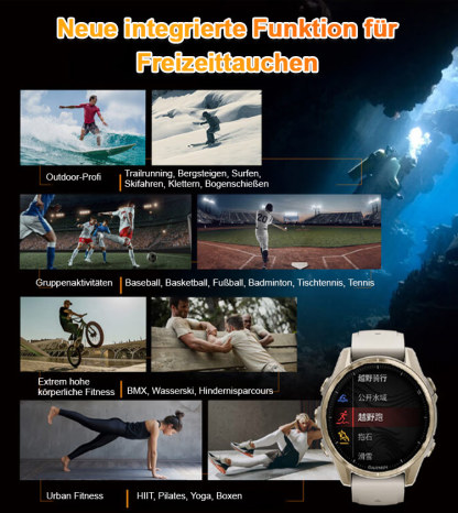 Intelligente Gesundheitsüberwachungsuhr fenix 8 pro