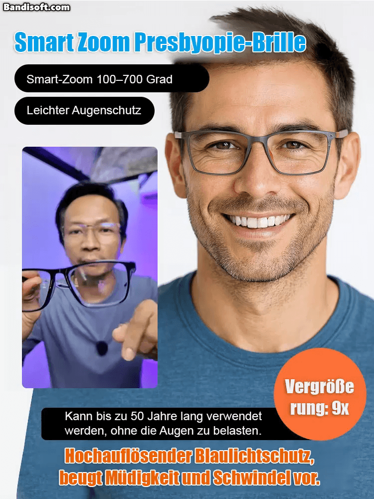Intelligente Auto-Zoom Gleitsichtbrille | Tag & Nacht Klare Sicht | Ultraleicht & Kratzfest