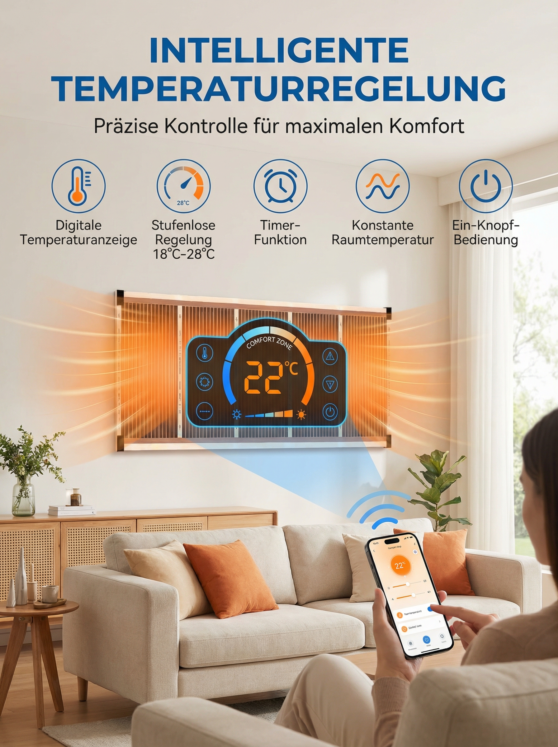 【5 Sekunden Schnellheizung】Deutsche Hightech-Graphen-Wandheizung