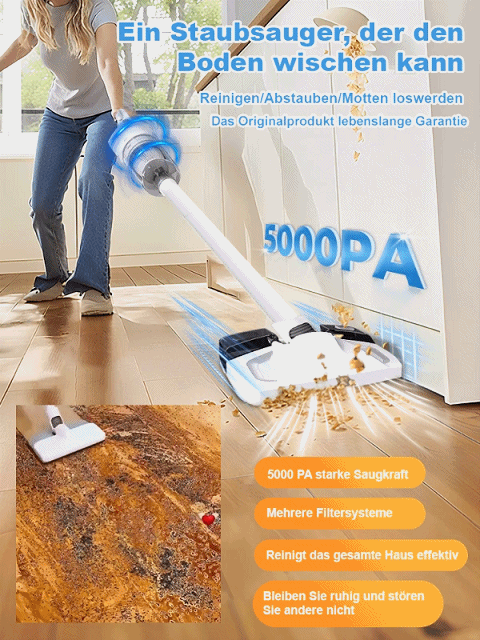 【Sturmstarke Saugleistung】Kabelloser 5-in-1 Handstaubsauger