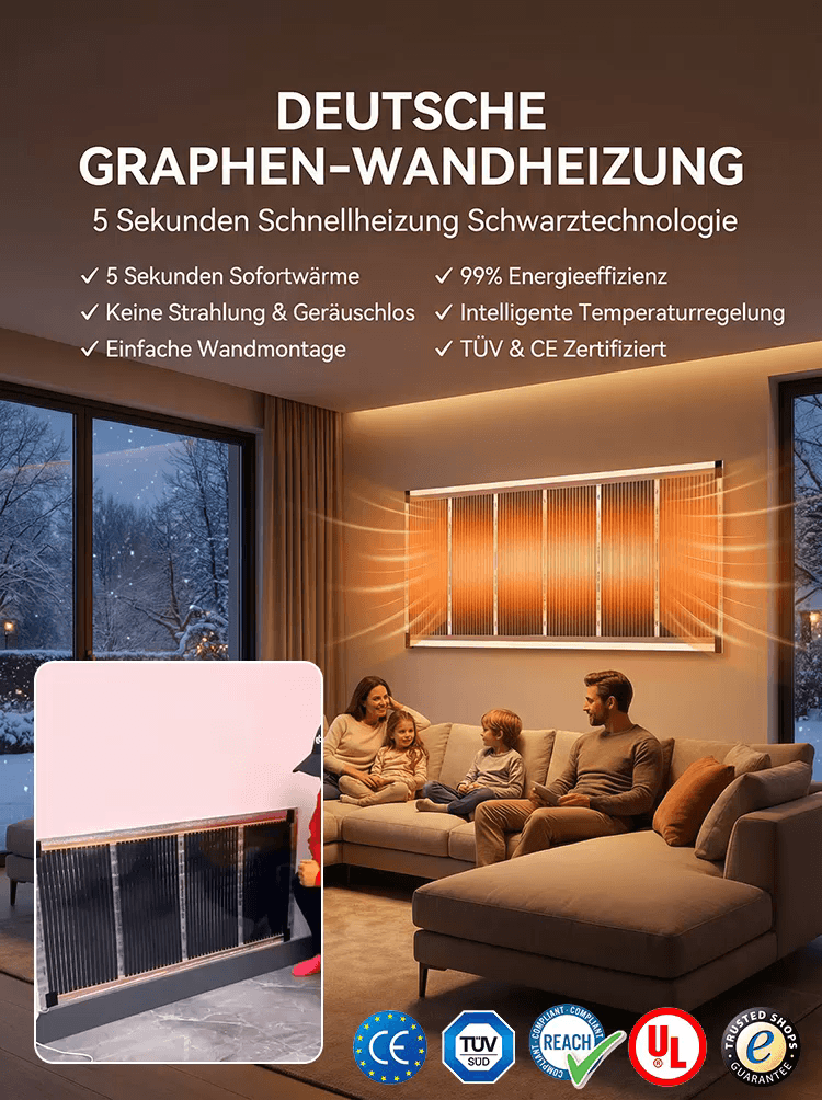 【5 Sekunden Schnellheizung】Deutsche Hightech-Graphen-Wandheizung