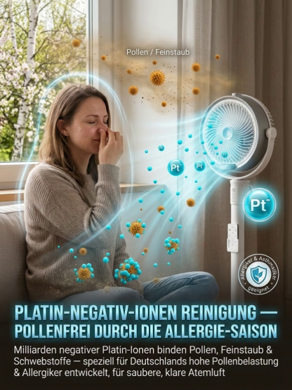 Die Klimaanlagen-Alternative: Kabelloser Sprühventilator mit 92% Stromersparnis & 15m Luftstrom
