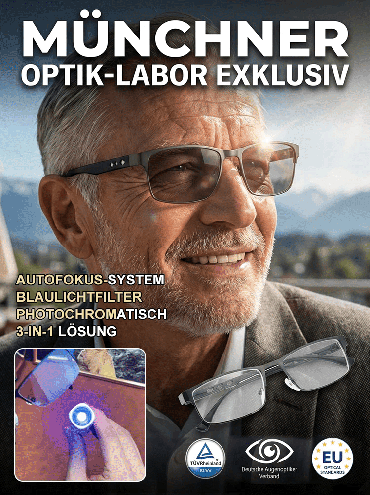 Kristall-Autofokus-Anti-Blaulicht-Photochromatische Lesebrille