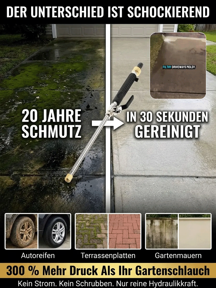 【Ein Sprühstoß, sofort sauber】Hochdruck-Reinigungswasserpistole