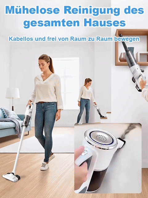 【Sturmstarke Saugleistung】Kabelloser 5-in-1 Handstaubsauger