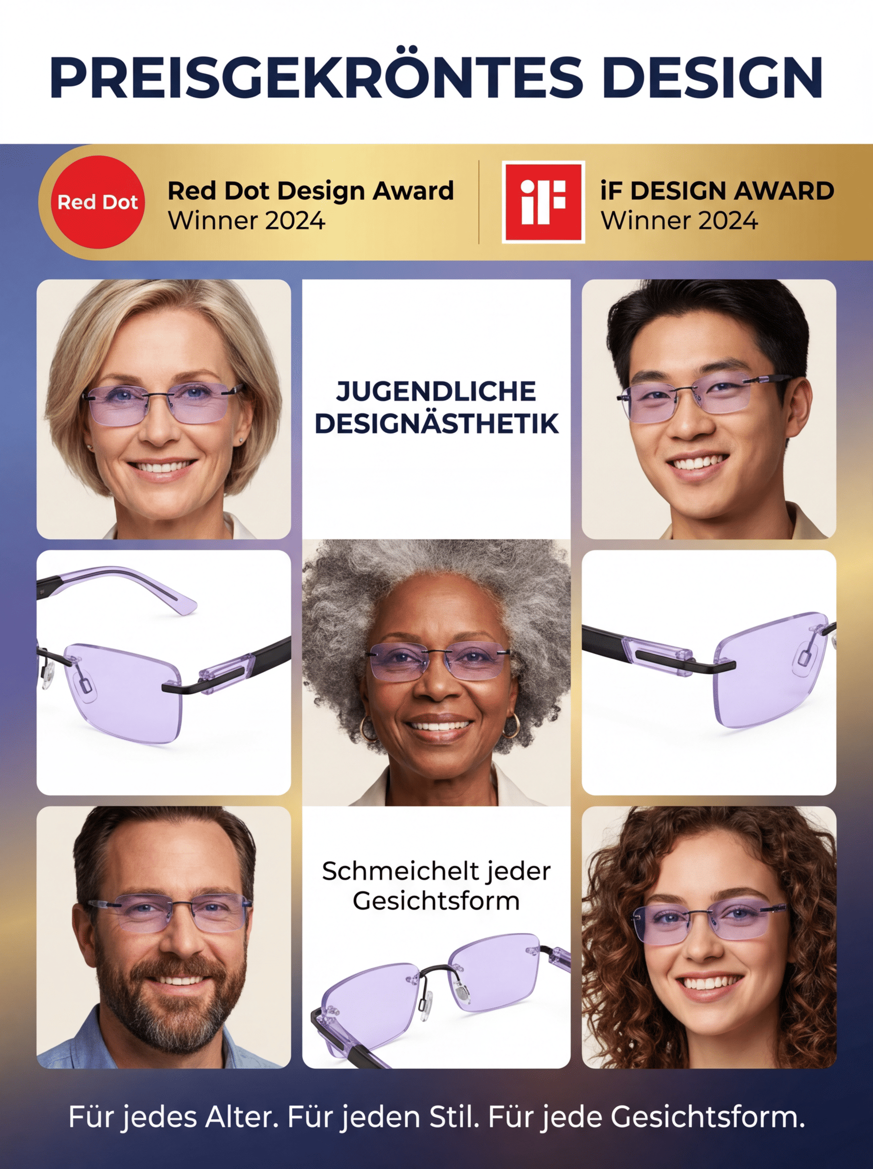 Charité & TÜV zertifiziert: Smarte Titan-Gleitsichtbrille mit 0,1s Autofokus