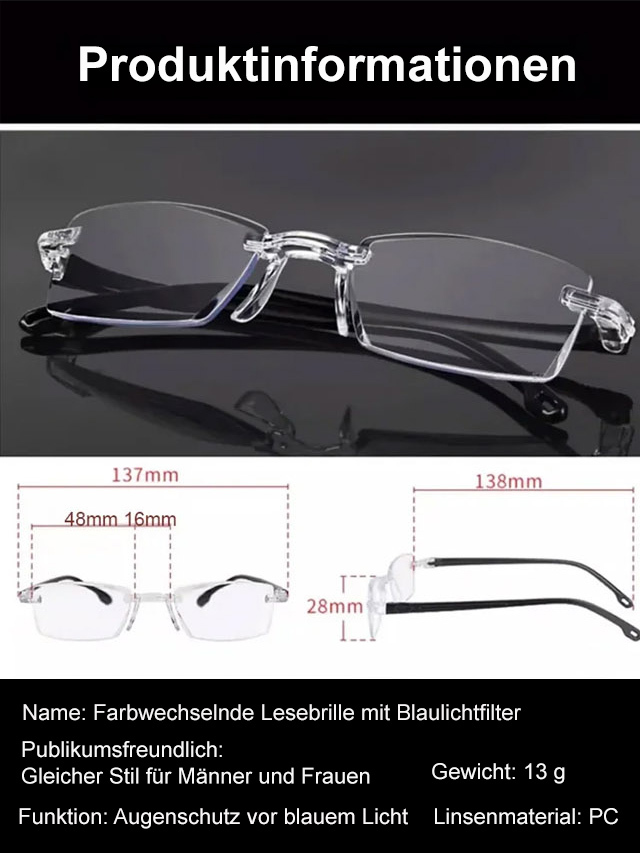 Farbwechselnde Anti-Blaulicht Lesebrille