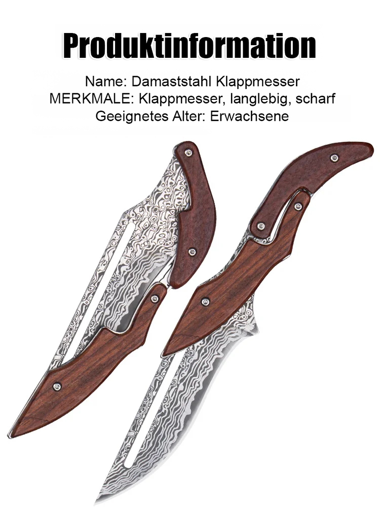 Damaststahl Klappmesser