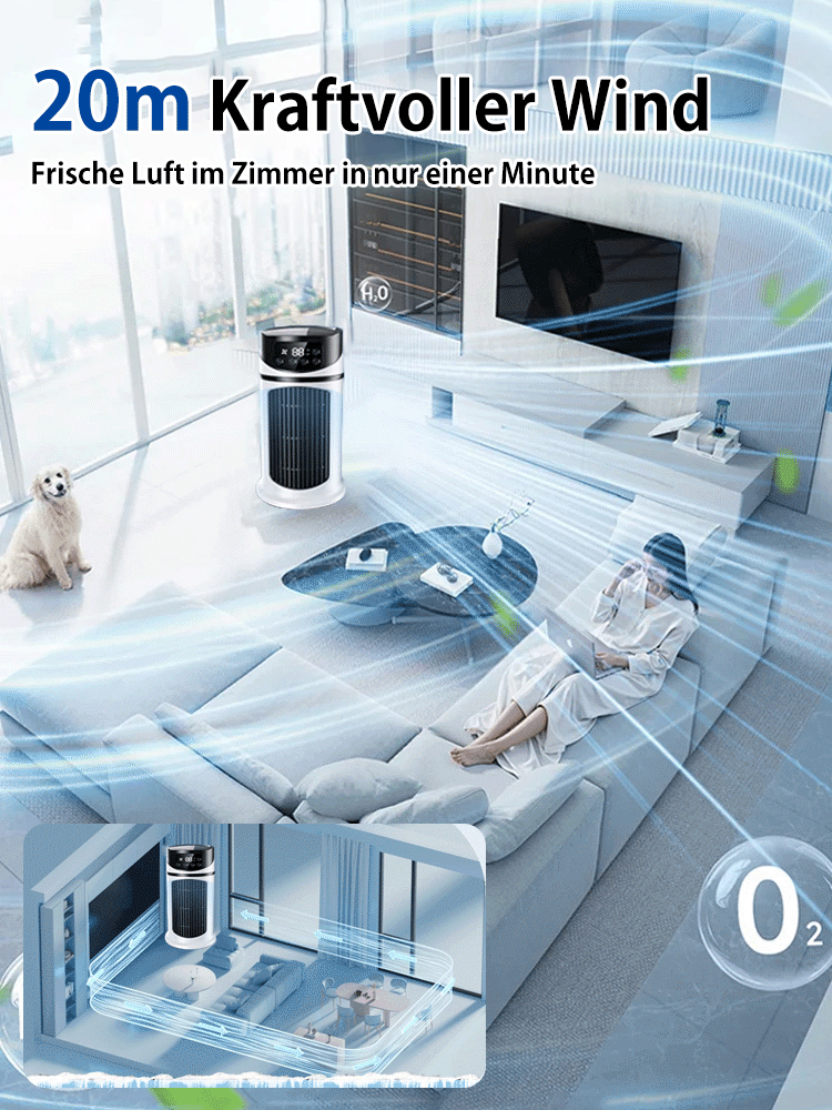 [50% Rabatt] Premium 3-in-1 Luftkühler - Eiskalter Wind ohne Installation, Mobile Klimaanlage Alternative