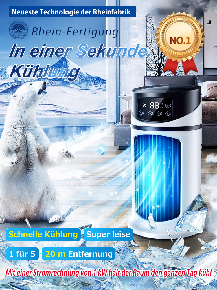 [50% Rabatt] Premium 3-in-1 Luftkühler - Eiskalter Wind ohne Installation, Mobile Klimaanlage Alternative