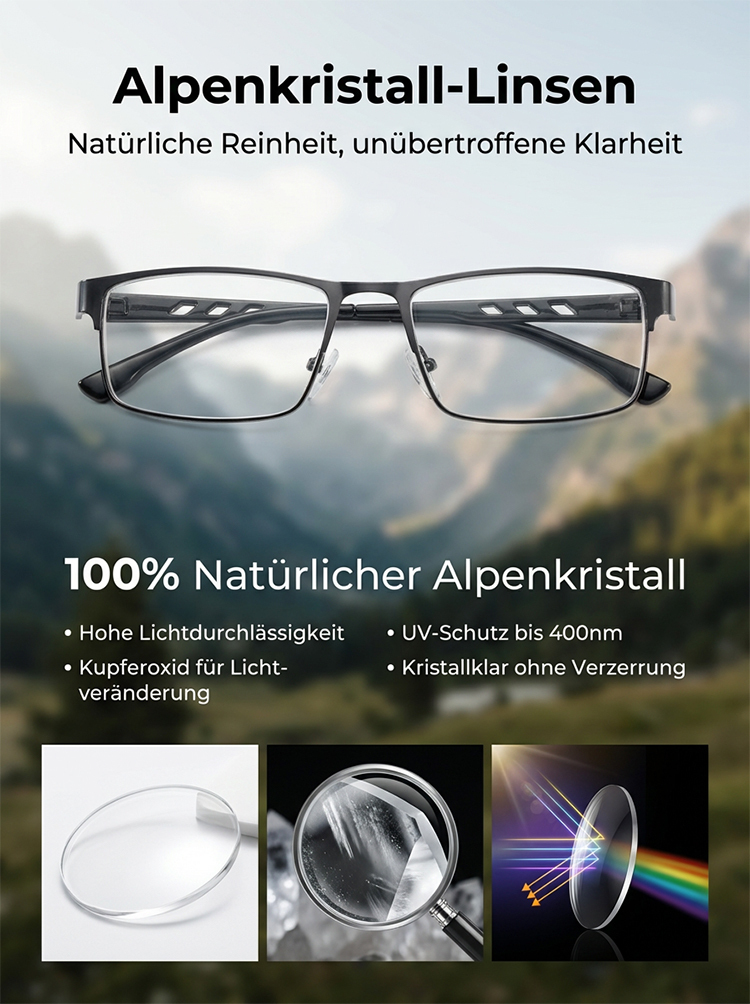 Kristall-Autofokus-Anti-Blaulicht-Photochromatische Lesebrille
