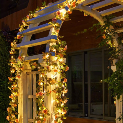 Waterproof Rose Vine String Lights