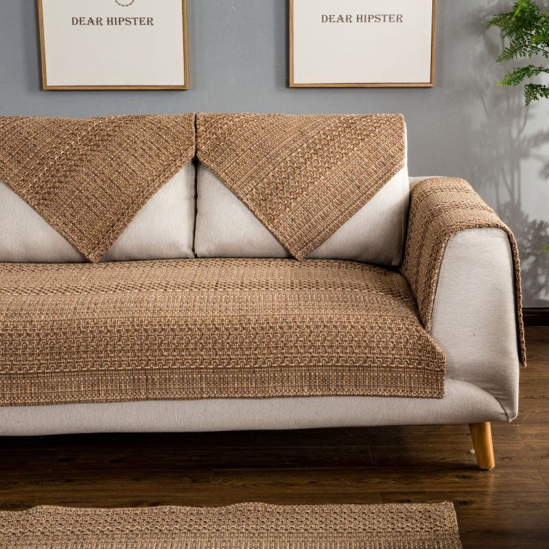 Poszewka na poduszkę na sofę, plamoodporna, brązowa