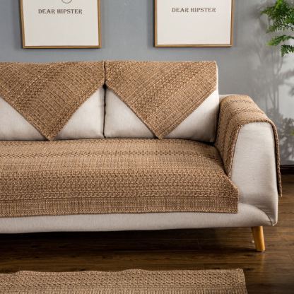 Poszewka na poduszkę na sofę, plamoodporna, brązowa