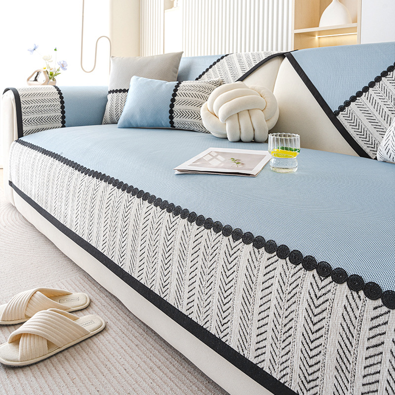 Letnie chłodzące, lodowe, jedwabne, antypoślizgowe poduszki na sofę