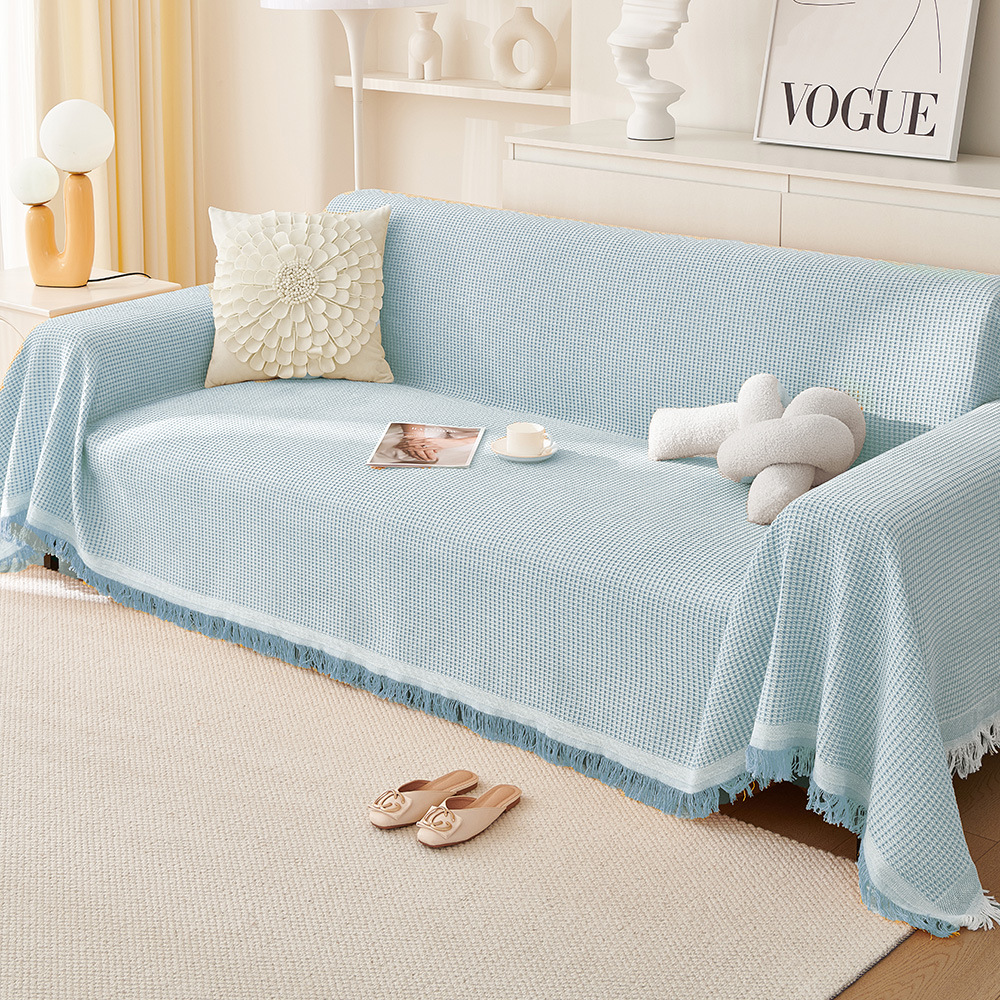 Poduszki na sofę w kolorze kremowym Waffle