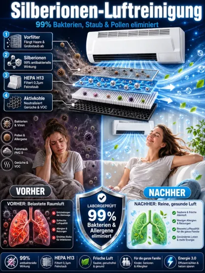 Energiesparende 3.0 Wandmontierte Haushaltsklimaanlage für Heizen und Kühlen
