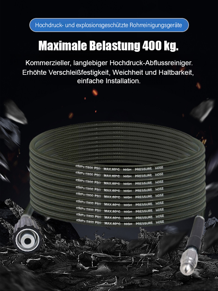 🚀【Rohrreiniger mit Hochdruck | 10 Meter automatischer Schlauch | Einfache Lösung für Rohrverstopfungen】💦 ✅