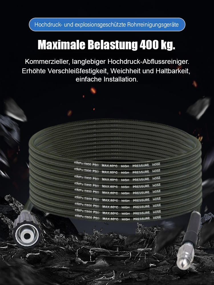 🚀【Rohrreiniger mit Hochdruck | 10 Meter automatischer Schlauch | Einfache Lösung für Rohrverstopfungen】💦 ✅