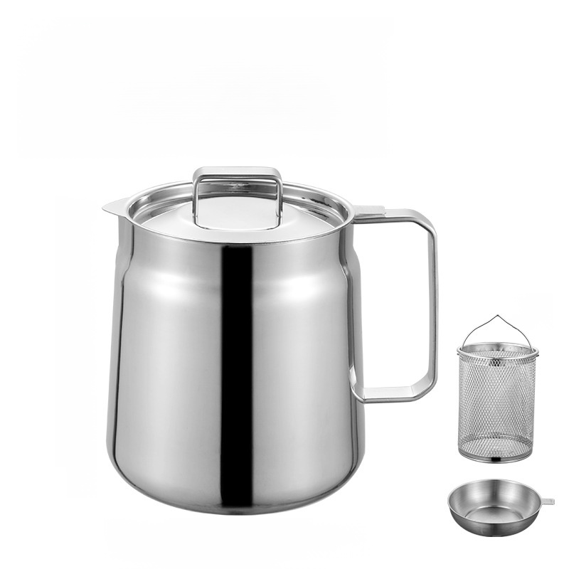 Ölwanne aus Edelstahl 304 für den Haushalt mit Filter und Aufbewahrung