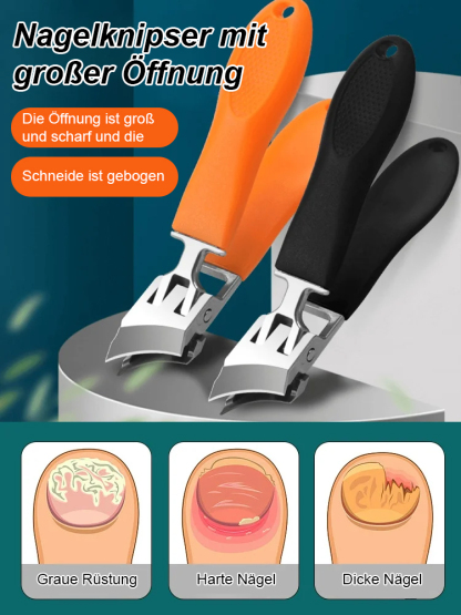 FM【Für eingewachsene Nägel unverzichtbar】Großer schräger Nagelknipser mit Spritzschutz