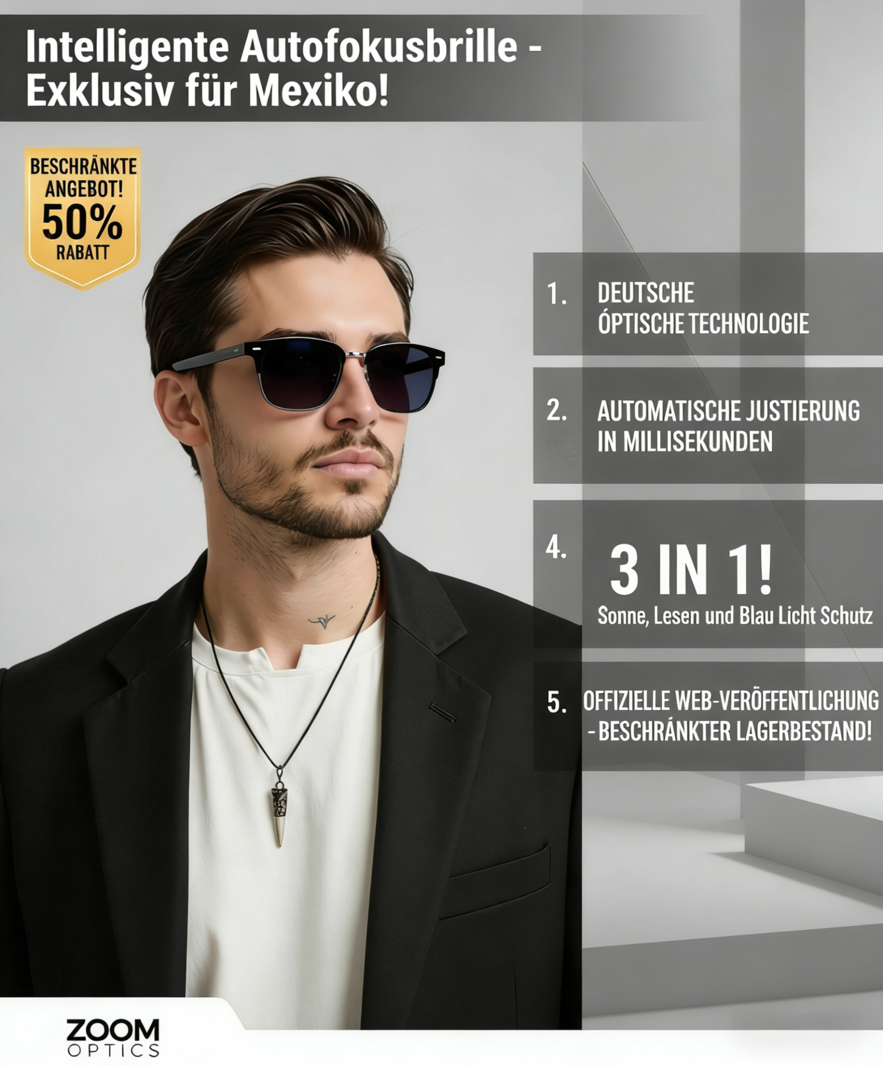 Lesebrille mit Autofokus und Blaulichtfilter