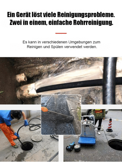 🚀【Rohrreiniger mit Hochdruck | 10 Meter automatischer Schlauch | Einfache Lösung für Rohrverstopfungen】💦 ✅