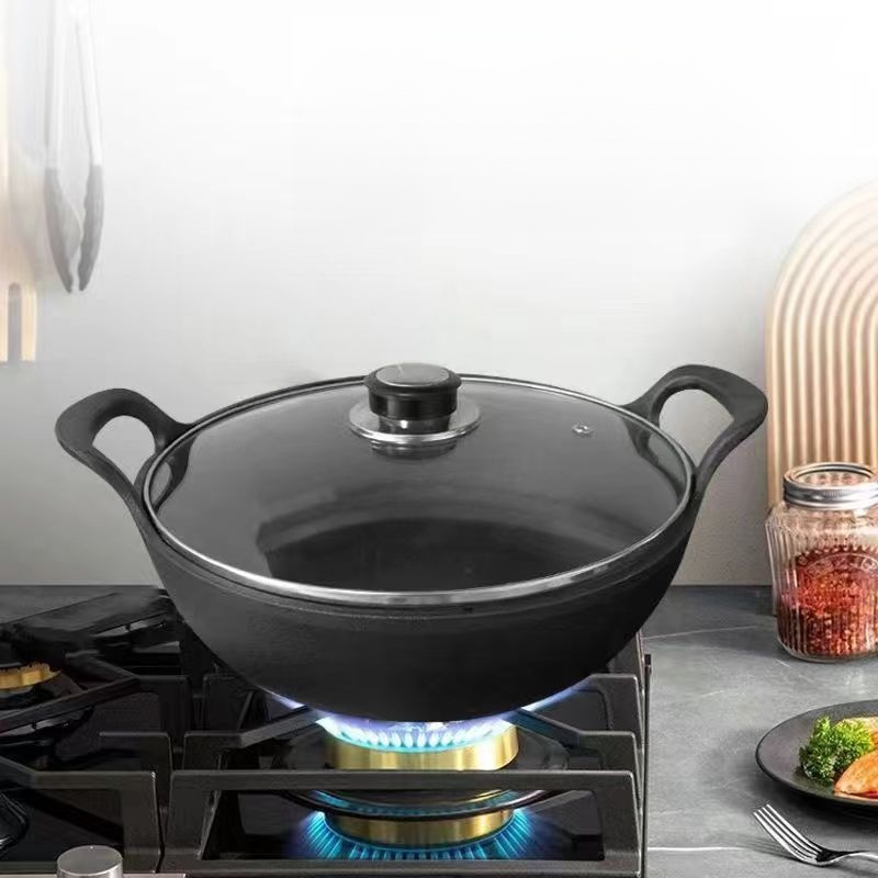 Vorgeheizte gusseiserne Pfanne