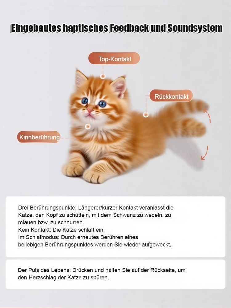 Kleiner Hund und Katze Plüschfigur mit kurzem Fell.