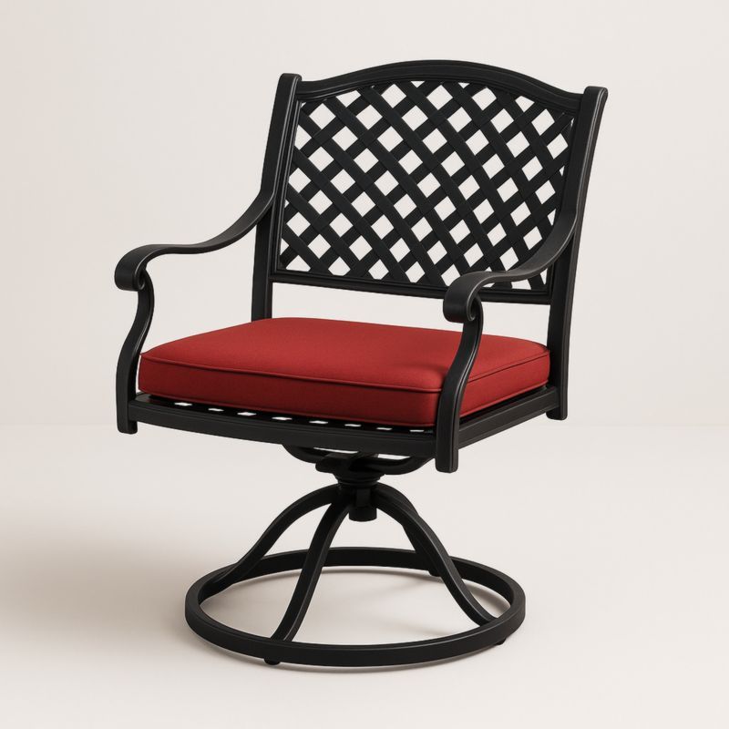 Poltrona da esterno in alluminio con cuscino rosso-Yenolirto