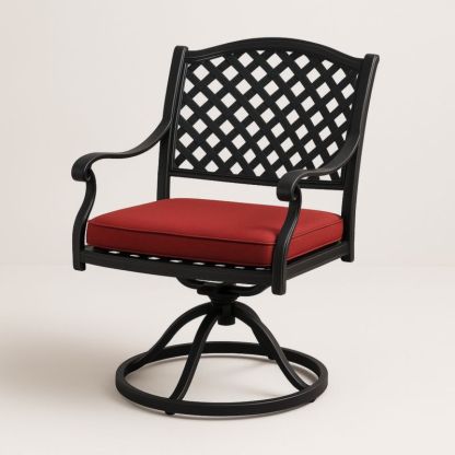 Poltrona da esterno in alluminio con cuscino rosso-Yenolirto