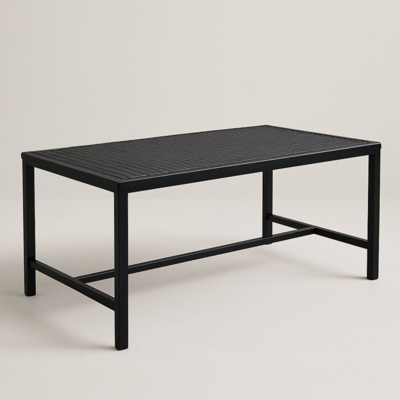 Tavolo rettangolare in metallo nero 120x60x45 cm-Yenolirto