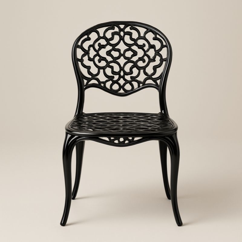 Sedia da Giardino in Alluminio Nero-Yenolirto