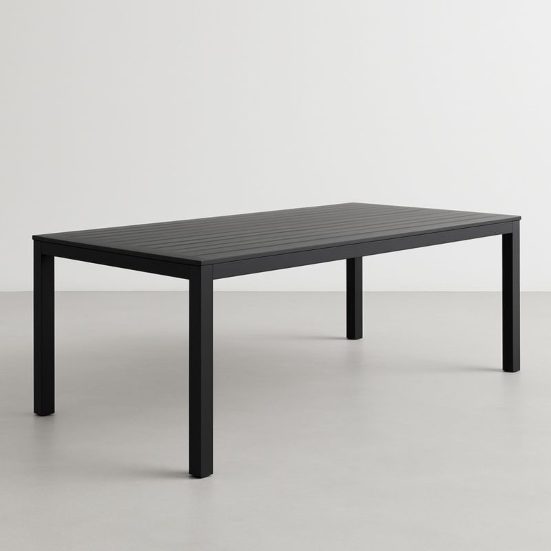Tavolo da Pranzo Rettangolare in Alluminio Nero 180x90x75 cm-Yenolirto