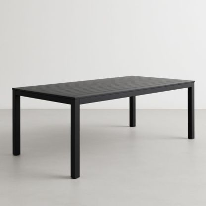 Tavolo da Pranzo Rettangolare in Alluminio Nero 180x90x75 cm-Yenolirto