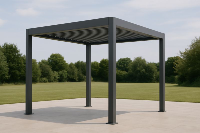 Gazebo in Alluminio Grigio con Tetto Regolabile 300x300x250 cm-Nenolirto