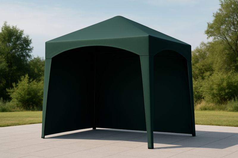Gazebo Verde Scuro 3x3×2.5 m Tessuto Poliestere-Nenolirto
