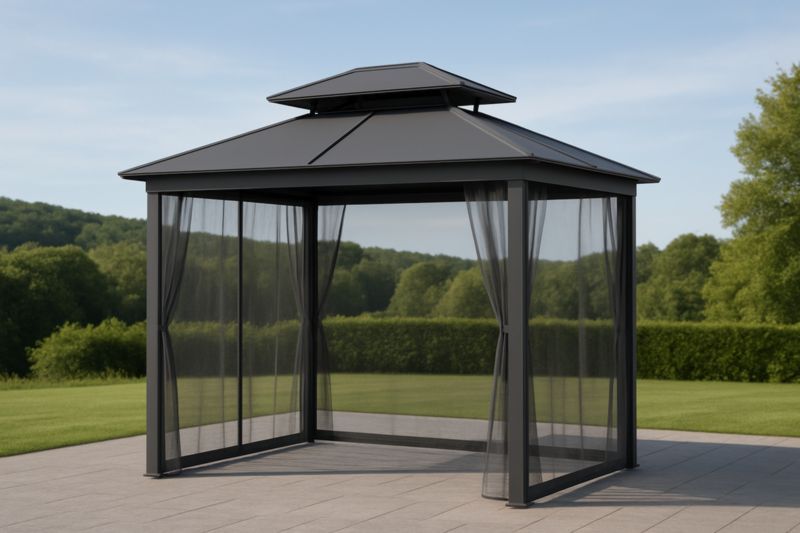 Gazebo da Giardino in Alluminio e Poliestere 300x300x250 cm-Nenolirto