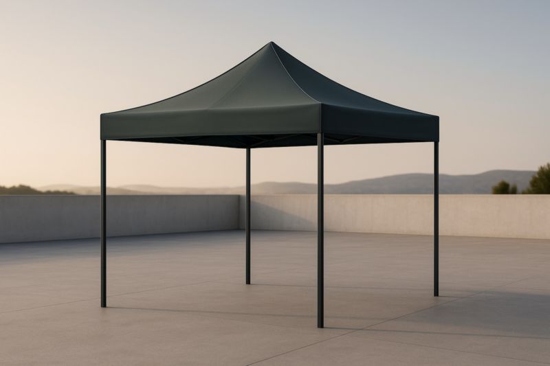 Gazebo Pieghevole da Esterno Nero in Poliestere e Acciaio 3x3×2.5 m-Nenolirto