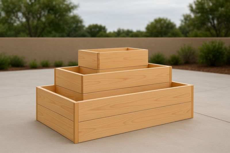 Fioriera rettangolare in legno multistrato 3 pezzi-Nenolirto