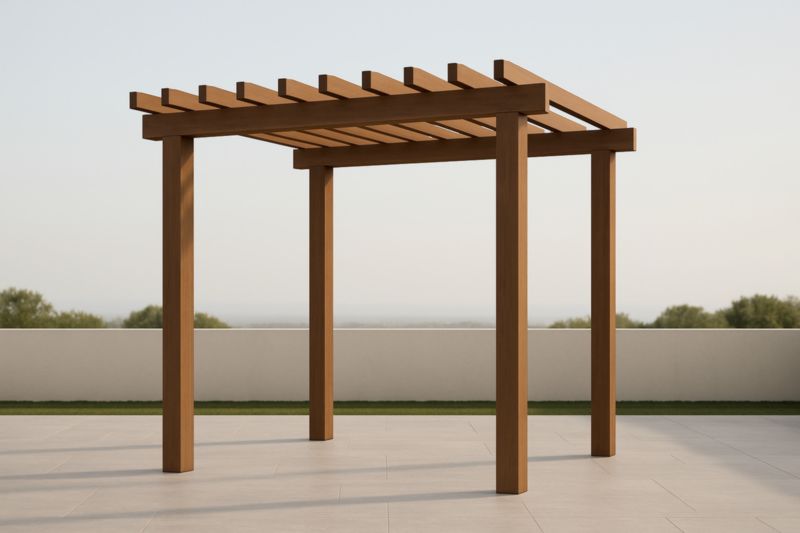 Pergola da Giardino in Legno Massello Marrone 300x300x250 cm-Nenolirto
