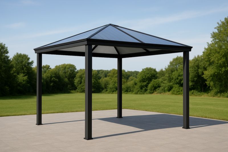Gazebo in Alluminio Nero con Tetto in Policarbonato 300x300×270 cm-Nenolirto