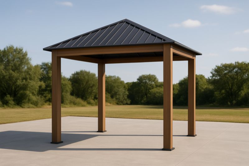 Gazebo da Giardino in Alluminio con Tetto in Acciaio Marrone/Nero 300x300x260 cm-Nenolirto