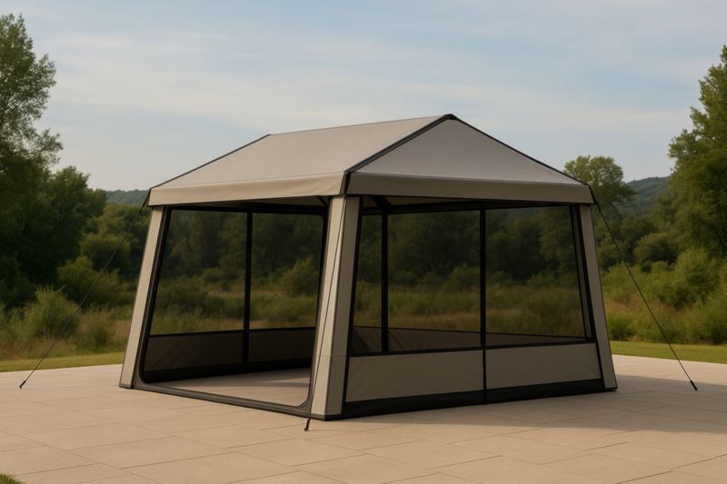 Gazebo da Esterno in Alluminio e Poliestere Beige 300x300x250 cm-Nenolirto